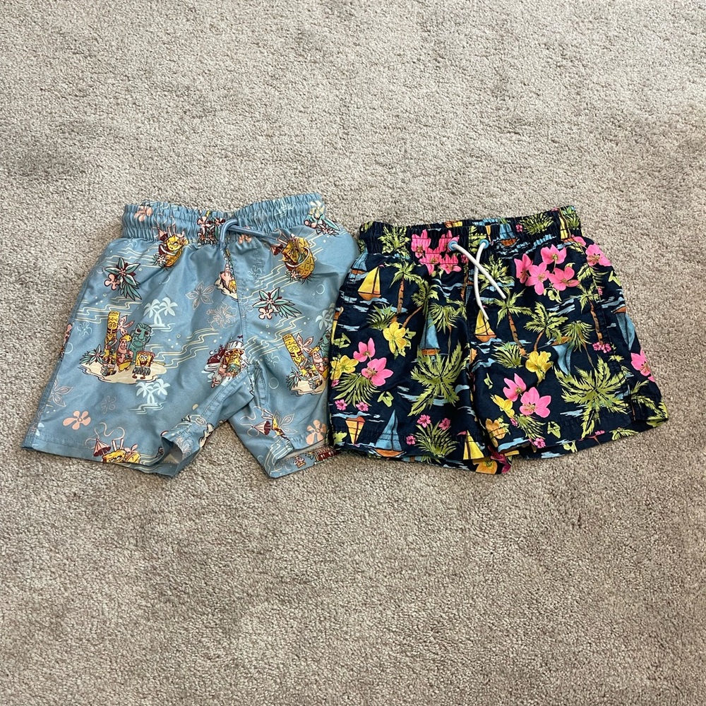 Kids Swim Trunk Duo - SpongeBob and Floral